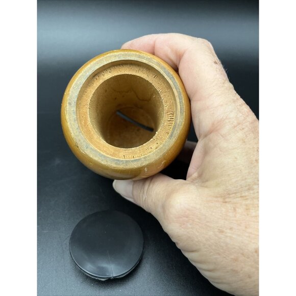 Vintage MCM Brown Wooden Toadstool Mushroom Bank Made in France - Picture 6 of 10